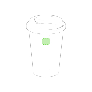 En el frente del vaso