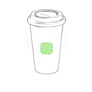 En el frente del vaso