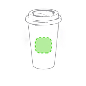 En el frente del vaso