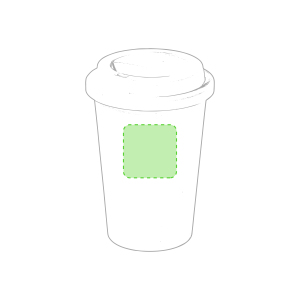 En el frente del vaso