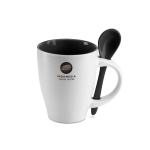 Tazas con logo, cuchara e impresión circular de 250ml Colorspoon color negro vista principal