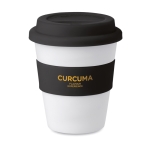 Tazas take away personalizadas baratas de plástico 350ml Takeaway color negro vista principal