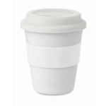 Tazas take away personalizadas baratas de plástico 350ml Takeaway color blanco