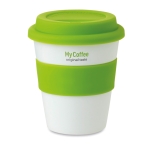 Tazas take away personalizadas baratas de plástico 350ml Takeaway color verde segunda vista principal