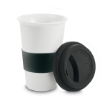 Taza de viaje de cerámica con tapa y cinta de silicona 400ml Takeaway Plus color negro tercera vista