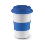 Taza de viaje de cerámica con tapa y cinta de silicona 400ml Takeaway Plus color azul