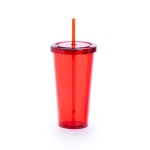Vasos con pajita y color transparente de 750ml Straw color rojo primera vista