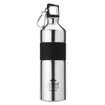 Botellas personalizadas de acero grandes con goma 750ml Explorer color plateado mate vista principal