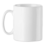 Taza de cerámica personalizada blanca especial para sublimación 300ml color blanco vista trasera