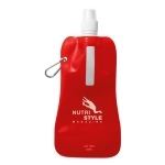 Botellas de agua publicitarias plegables baratas 480ml Rebel color rojo transparente vista principal