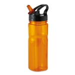 Botellas publicitarias de tritán con pajita plegable 500ml Trend color naranja transparente