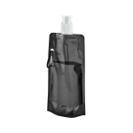 Botella de plástico plegable con mosquetón 460ml Clip color negro