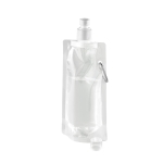 Botella de plástico plegable con mosquetón 460ml Clip color blanco tercera vista
