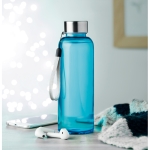 Bidón personalizado reutilizable sin BPA en color 500ml Downtown color azul transparente vista bodegón