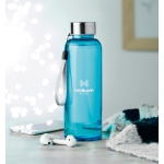 Bidón personalizado reutilizable sin BPA en color 500ml Downtown color azul transparente vista bodegón principal