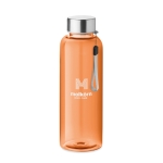 Bidón personalizado reutilizable sin BPA en color 500ml Downtown color naranja transparente vista principal