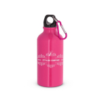Botella de aluminio pequeña en colores brillantes 400ml color rosa imagen con logo