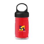 Botella publicitaria de tritán pequeña con toalla 300ml FitStyle color rojo vista principal