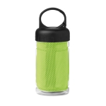 Botella publicitaria de tritán pequeña con toalla 300ml FitStyle color verde lima
