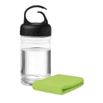 Botella publicitaria de tritán pequeña con toalla 300ml FitStyle color verde lima segunda vista
