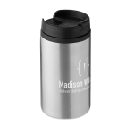 Taza térmica promocional de acero pequeña barata 250ml Signa color plateado mate tercera vista principal