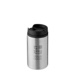 Taza térmica promocional de acero pequeña barata 250ml Signa color plateado mate vista de impresión