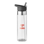 Bidones personalizados de tritán con boquilla plegable 650ml MetalRing color transparente vista principal