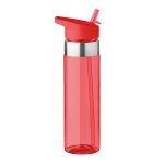 Bidones personalizados de tritán con boquilla plegable 650ml MetalRing color rojo transparente