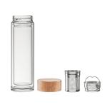 Botellas personalizadas vidrio borosilicato con infusor 420ml TeaBoo color transparente segunda vista