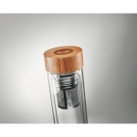 Botellas personalizadas vidrio borosilicato con infusor 420ml TeaBoo color transparente vista principal