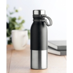 Botella termo personalizada antigoteo bicolor 600ml DoubleTwist color negro vista bodegón