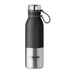 Botella termo personalizada antigoteo bicolor 600ml DoubleTwist color negro vista principal