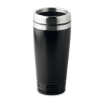 Taza de viaje personalizada de acero en color brillante 400ml Alu Color color negro