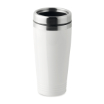 Taza de viaje personalizada de acero en color brillante 400ml Alu Color color blanco