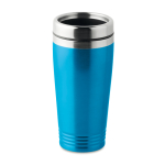 Taza de viaje personalizada de acero en color brillante 400ml Alu Color color turquesa