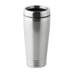 Taza de viaje personalizada de acero en color brillante 400ml Alu Color color plateado mate