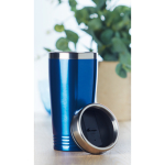 Taza de viaje personalizada de acero en color brillante 400ml Alu Color color azul real vista bodegón