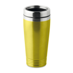 Taza de viaje personalizada de acero en color brillante 400ml Alu Color color verde lima