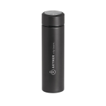 Termo personalizado de acero con infusor y doble pared 470ml Infuso color negro imagen con logo