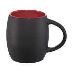 Taza de cerámica con base o tapa de madera 400ml Coaster color rojo segunda vista