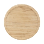 Taza de cerámica con base o tapa de madera 400ml Coaster color blanco