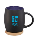 Taza de cerámica con base o tapa de madera 400ml Coaster vista principal