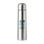 Termo de acero inoxidable de gran tamaño en color plateado 900ml Extra color plateado mate vista de impresión