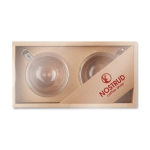 Set de 2 tazas de café pequeñas con base de bambú 60ml Espresso color transparente vista principal cuarta vista
