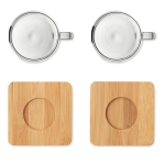 Set de 2 tazas de café pequeñas con base de bambú 60ml Espresso color transparente quinta vista
