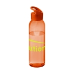 Botella de tritán publicitaria de color llamativo 650ml Sunset Color color naranja transparente segunda vista con logo