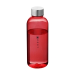 Sencilla botella de tritán para imprimir a todo color 600ml City color rojo transparente vista impresión tampografía