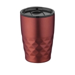 Vaso térmico de acero con formas geométricas 350ml Avenue Liberica color rojo segunda vista frontal