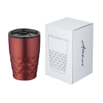 Vaso térmico de acero con formas geométricas 350ml Avenue Liberica color rojo segunda vista