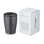 Vaso térmico de acero con formas geométricas 350ml Avenue Liberica color gris oscuro segunda vista